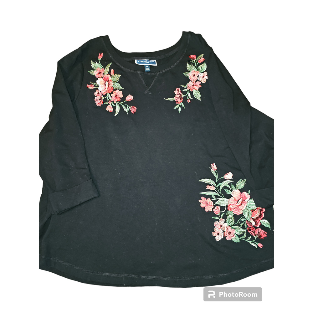 Karen Scott Sport Embroidered flower blouse‎ size 2xl
